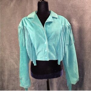 Rare COMINT Turquoise Fringe Jacket